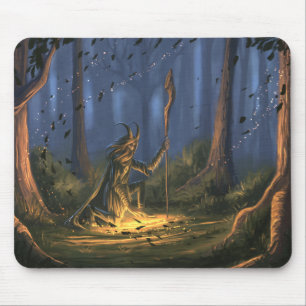 Druid in the forest mouse mat