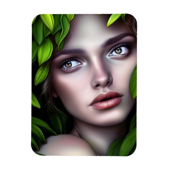 Druid Nature Goddess Woman fantasy art Magnet (Vertical)