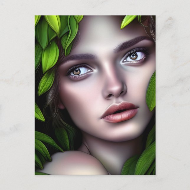 Druid Nature Goddess Woman fantasy art Postcard (Front)