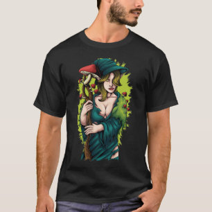 Druid searching for mushrooms T-Shirt