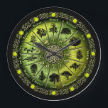 Druid Tree Calendar & Ogham clock or watch<br><div class="desc">Design based on the 13 moons/sacred trees and associated Ogham script characters (with 12 clock point markers).</div>