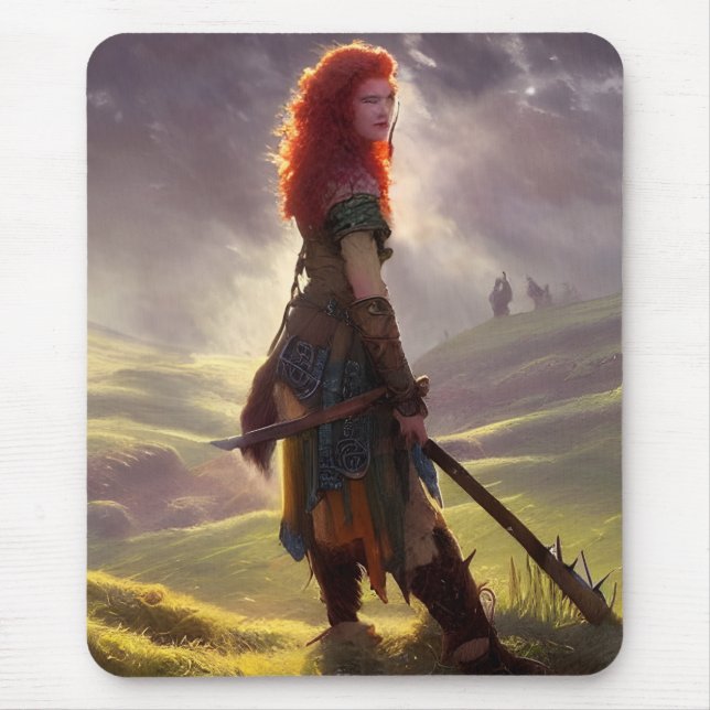 Druid Warrior Princess Fantasy Art  Mouse Mat (Front)