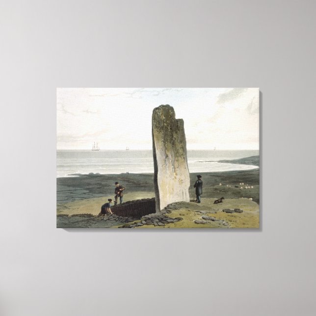 Druidical Stone at Strather near Barvas, Isle of L Canvas Print (Front)