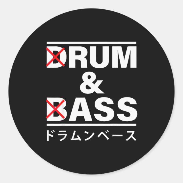 Drum And B Japanese Funny  Classic Round Sticker (Front)