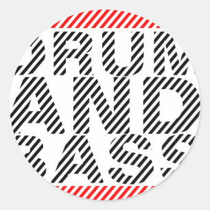 Drum and Bass Classic Round Sticker