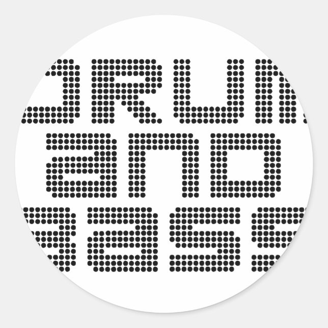 Drum and Bass Classic Round Sticker (Front)