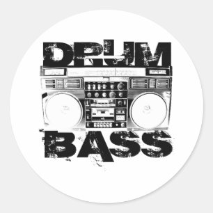 Drum and Bass Classic Round Sticker