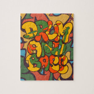 drum and bass reggae colour - logo, graffiti, sign jigsaw puzzle