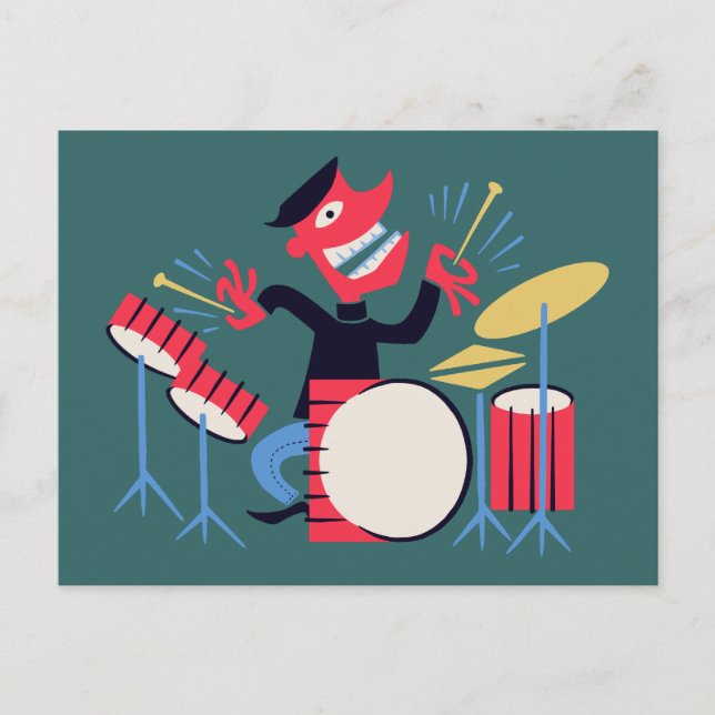 Drum Beatnik Postcard (Front)