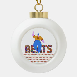 drum beats ceramic ball christmas ornament