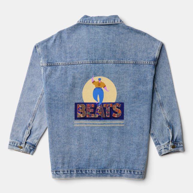 drum beats denim jacket (Back)