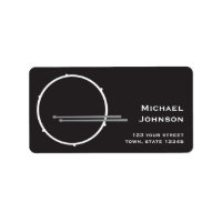 Drum Black and White Minimal Cool Return Address