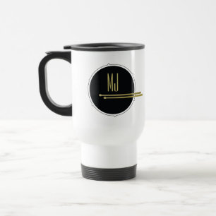 Drum Black and White  Travel Mug