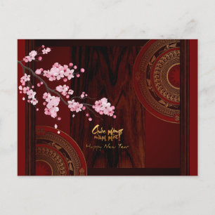 Drum Blossom Tet Hoa Anh Dao Vietnamese Year card