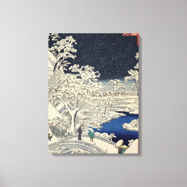 Drum Bridge at Meguro and Sunset Hill. Canvas Print (Front)