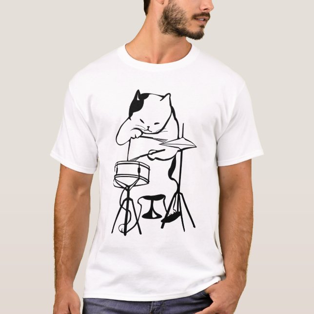 DRUM, Cat DRUMMER t-shirts (Front)