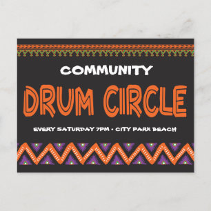 Drum Circle Event with local information Postcard