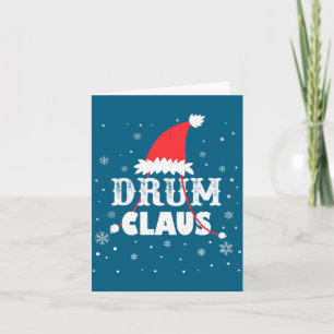 Drum Claus Santa Christmas Drummer Long Sleeve  Card