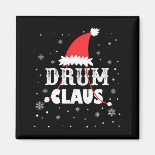 Drum Claus Santa Christmas Drummer Long Sleeve  Magnet
