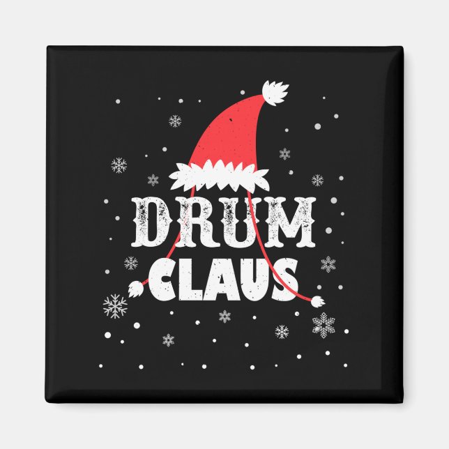 Drum Claus Santa Christmas Drummer Long Sleeve  Magnet (Front)
