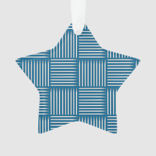 Drum Crosshatch Blue Ornament