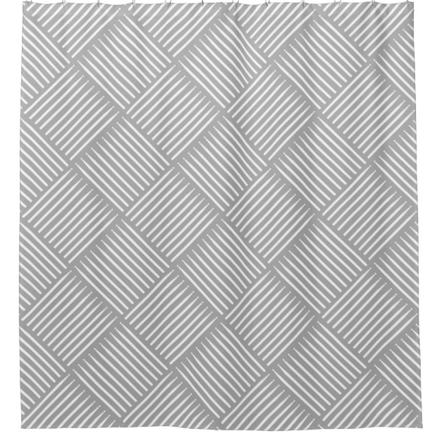 Drum Crosshatch Grey Shower Curtain (Front)