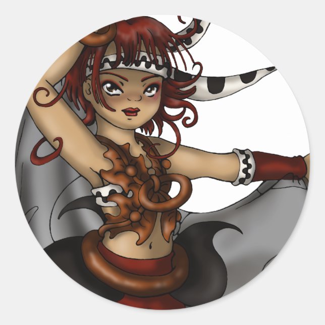 Drum Dance Classic Round Sticker (Front)