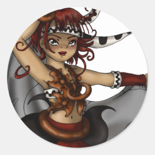 Drum Dance Classic Round Sticker