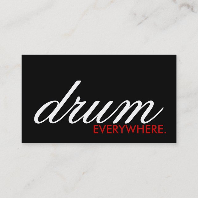 DRUM everywhere. (colour customisable) Business Card (Front)
