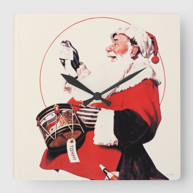 Drum for Tommy Square Wall Clock (Front)