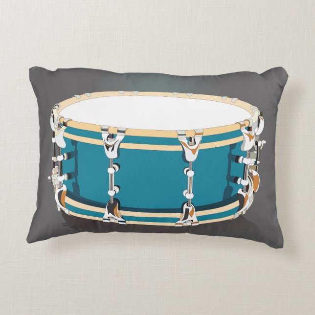 Drum - Grey Accent Pillow (Back)