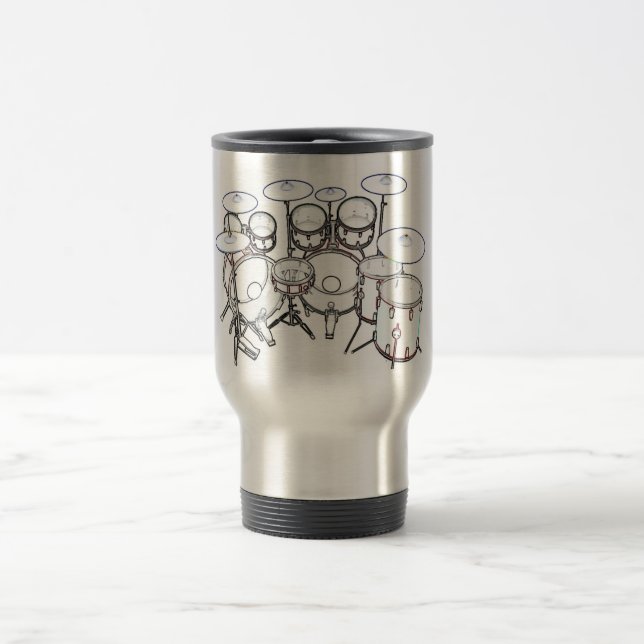 Drum Kit 3D Model: Custom Travel Mug (Center)