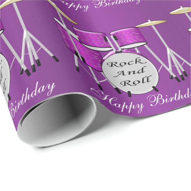 Drum Kit Birthday Wrapping Paper (Roll Corner)