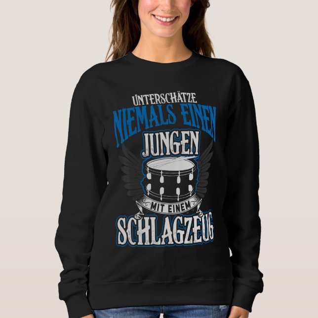 Drum Kit Boy Drummer  Drummer Sweatshirt (Front)