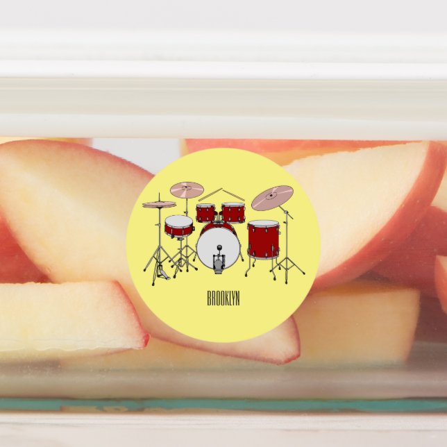 Drum kit cartoon illustration  (Affixed)