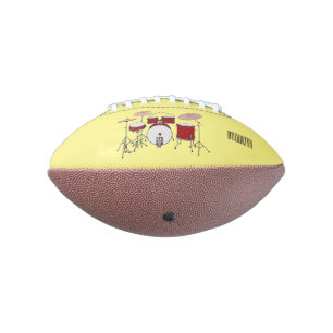 Drum kit cartoon illustration  american football