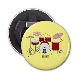 Drum kit cartoon illustration bottle opener