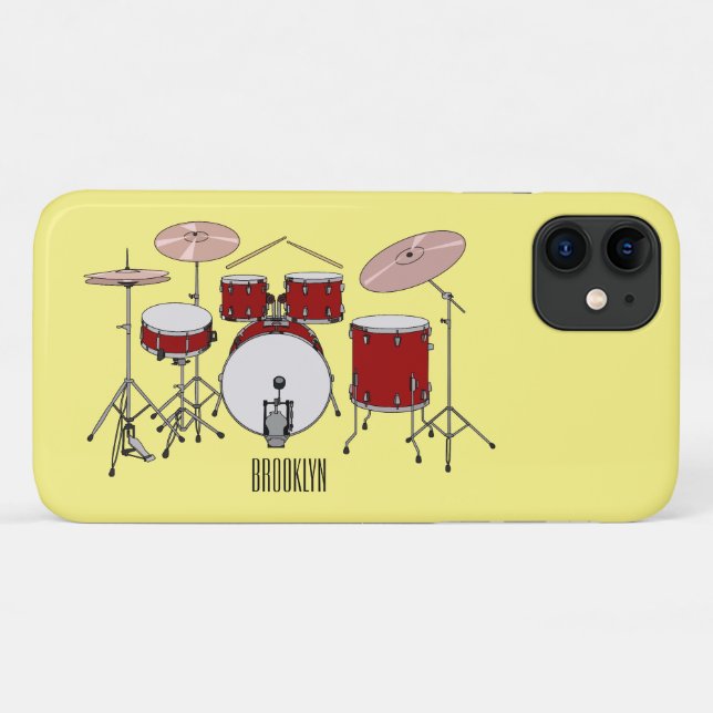 Drum kit cartoon illustration  Case-Mate iPhone case (Back (Horizontal))