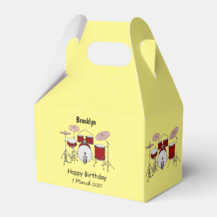 Drum kit cartoon illustration favour box