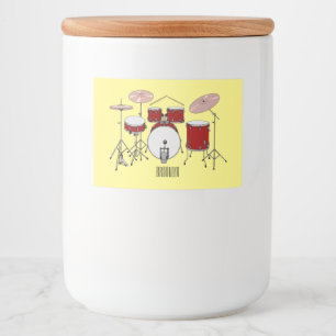Drum kit cartoon illustration  food label