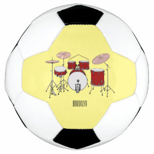 Drum kit cartoon illustration  football