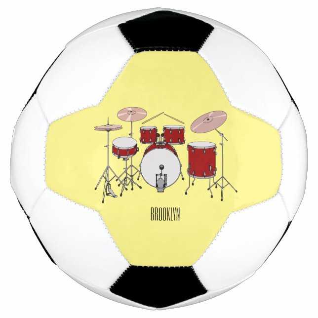 Drum kit cartoon illustration  football (Front)