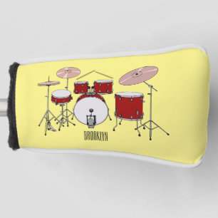 Drum kit cartoon illustration  golf head cover