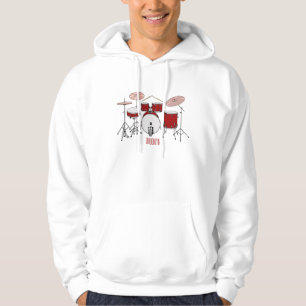 Drum kit cartoon illustration  hoodie