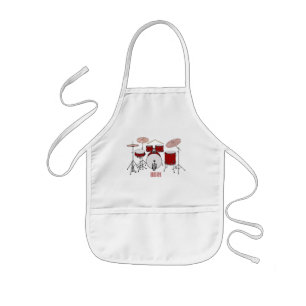 Drum kit cartoon illustration  kids apron