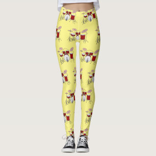 Drum kit cartoon illustration leggings