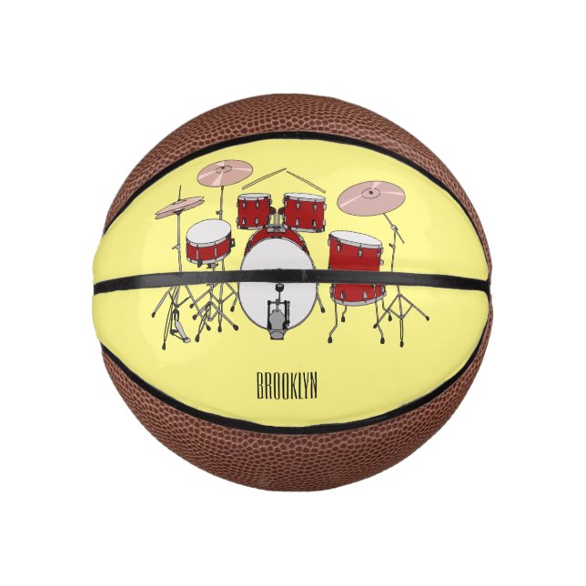 Drum kit cartoon illustration  mini basketball (Front)