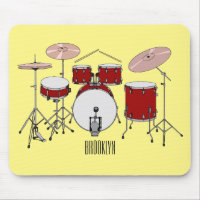 Drum kit cartoon illustration