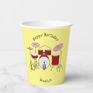 Drum kit cartoon illustration paper cups