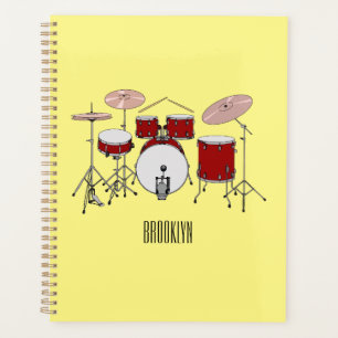 Drum kit cartoon illustration planner